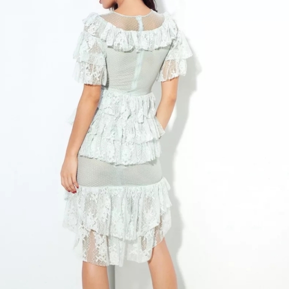 Mint lace and sheer  dress - Picture 3 of 3